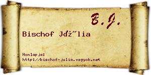 Bischof Júlia névjegykártya